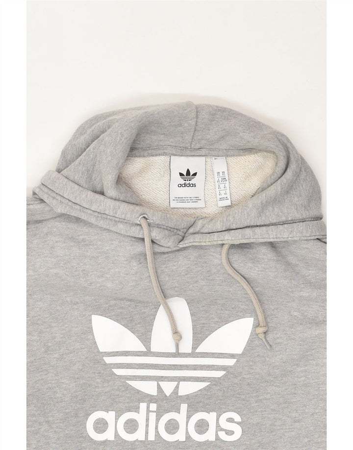 ADIDAS Mens Graphic Hoodie Jumper XS Grey Cotton | Vintage Adidas | Thrift | Second-Hand Adidas | Used Clothing | Messina Hembry 