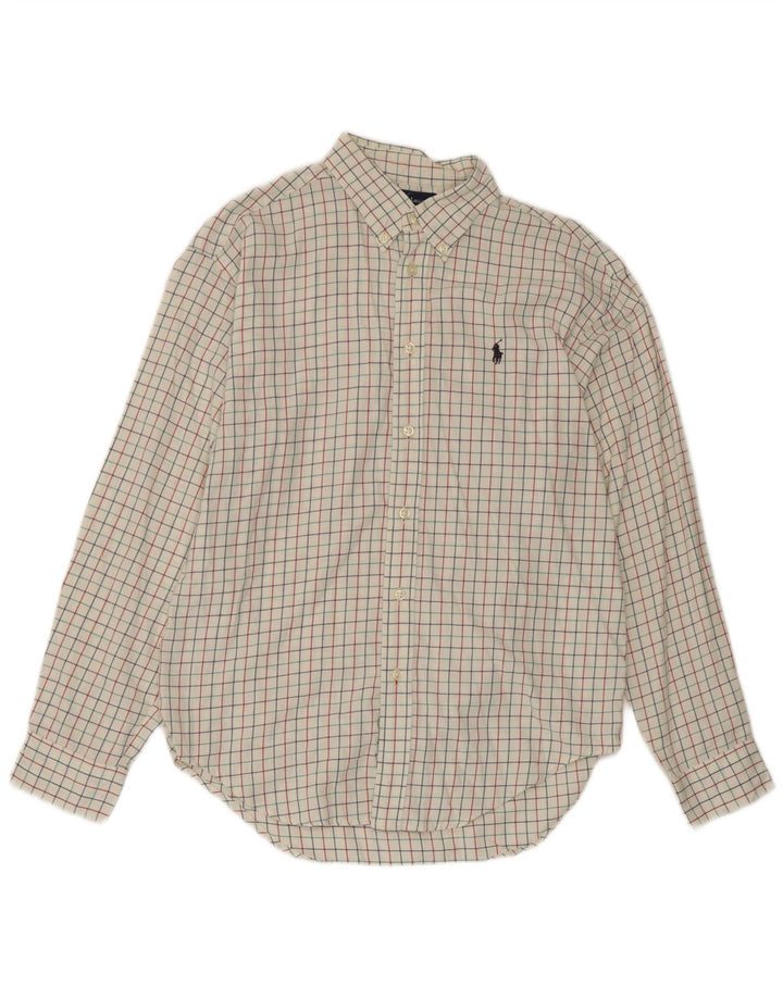 Ralph Lauren Boys Shirt 15-16 Years Large White Check Cotton