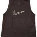 Nike Womens Dri Fit Graphic Vest Top UK 18 XL Black Polyester