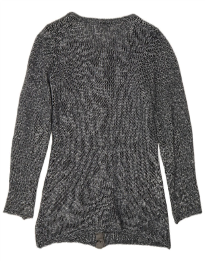 Fred Perry Womens Cardigan Sweater UK 14 Large Grey Flecked Viscose