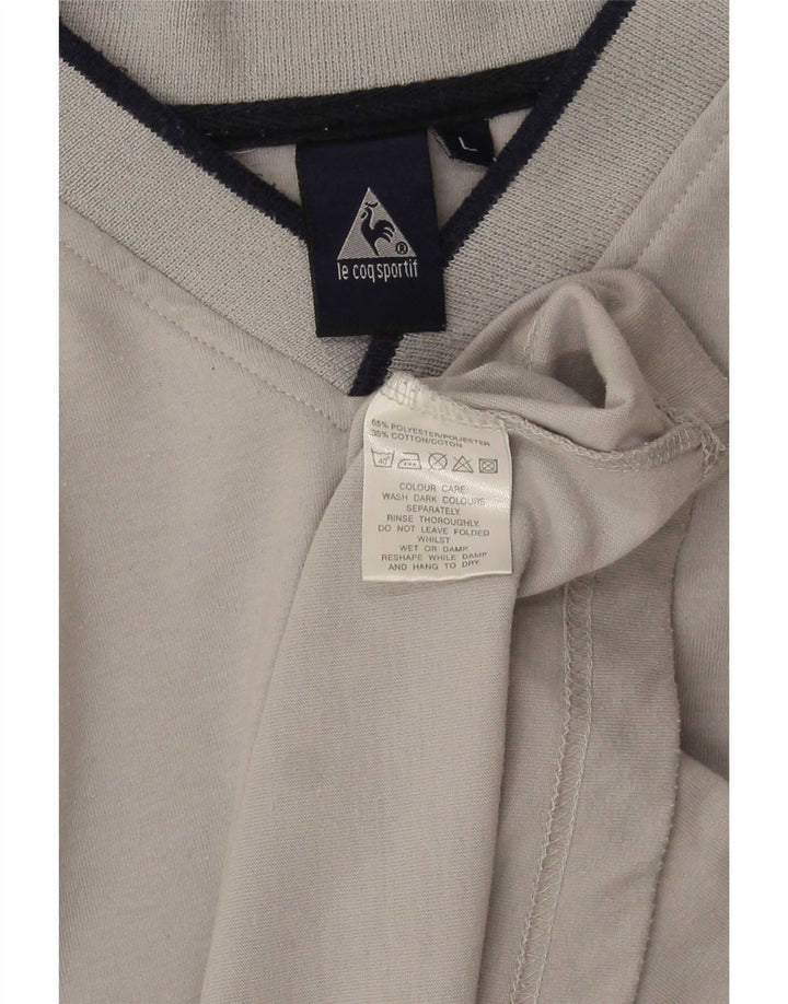 Le Coq Sportif Mens T-Shirt Top Large Grey Polyester