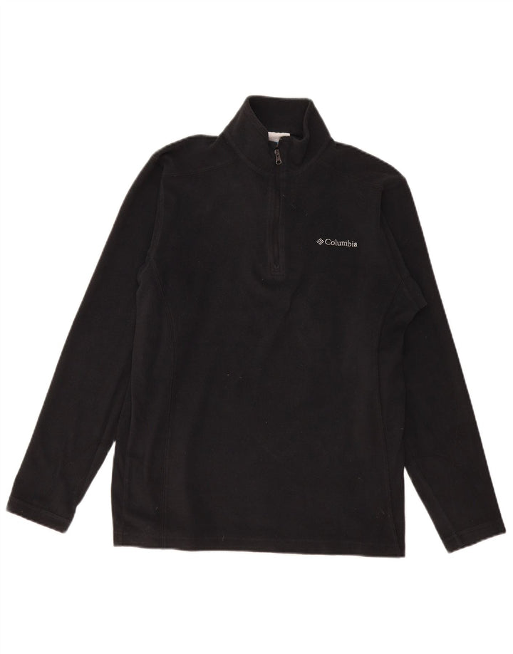 Columbia Mens Zip Neck Fleece Jumper XS Black Polyester