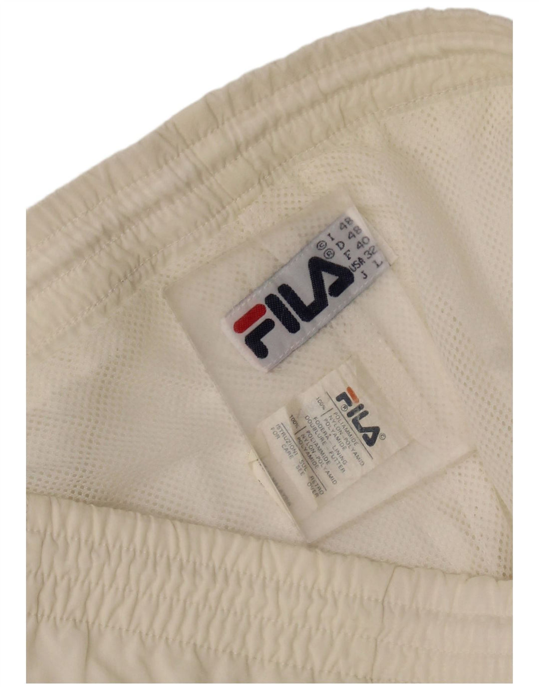 FILA Mens Tracksuit Trousers Joggers IT 48 Medium  Off White Polyamide