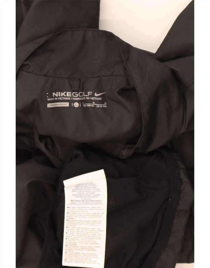 Nike Jungen-Pullover-Trainingsanzugoberteil mit Reißverschluss, 12–13 Jahre, Größe L, Schwarz, Polyester