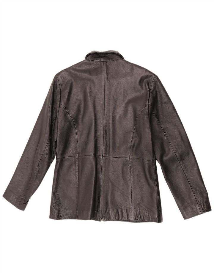 Heeli Veste en cuir pour femme UK 18 XL Cuir noir