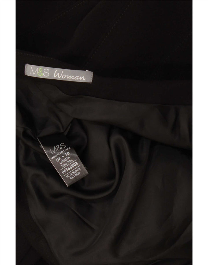Marks & Spencer Womens A-Line Skirt UK 18 XL W40 Black Polyester