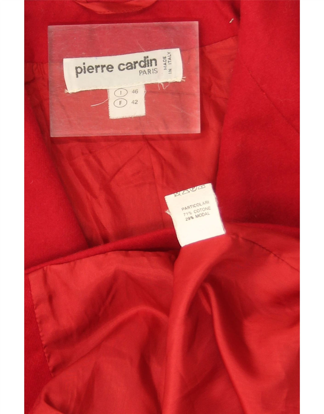 Pierre Cardin Damen-Blazer mit 2 Knöpfen, IT 46, große rote Baumwolle