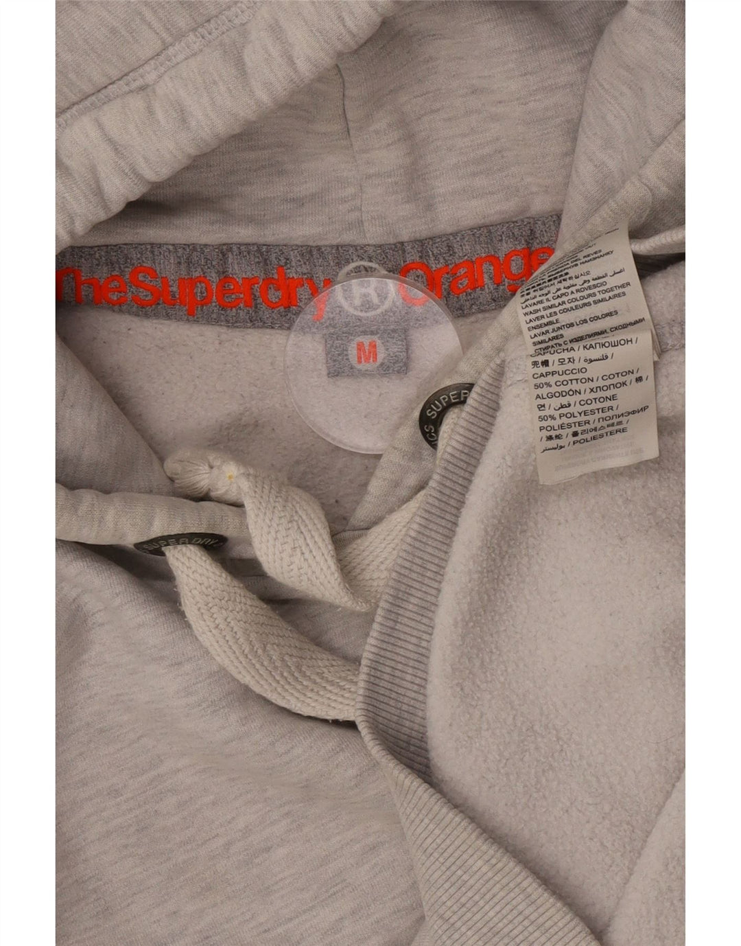 Superdry Womens Hoodie Jumper UK 14 Medium Grey Cotton