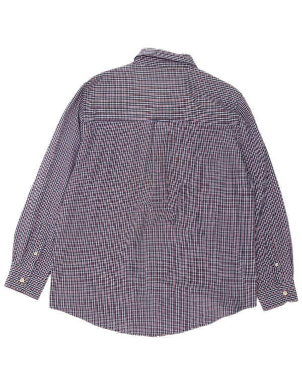 Camisa Chaps Hombre Algodón Vichy Azul Medio