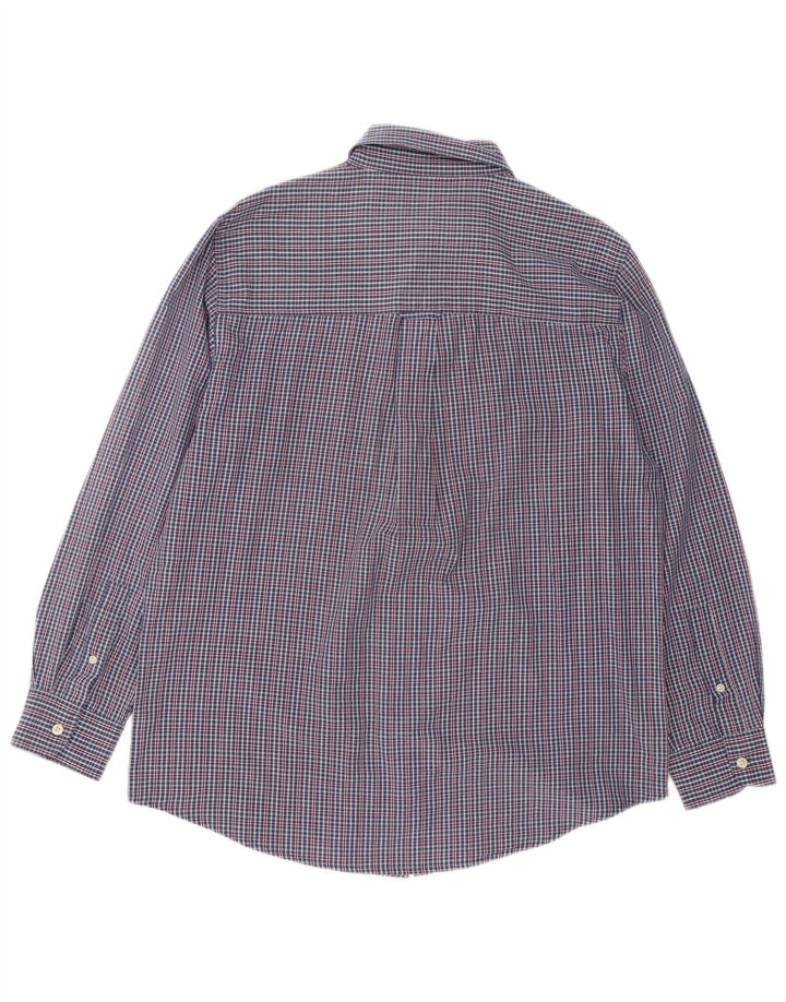 Camisa Chaps Hombre Algodón Vichy Azul Medio