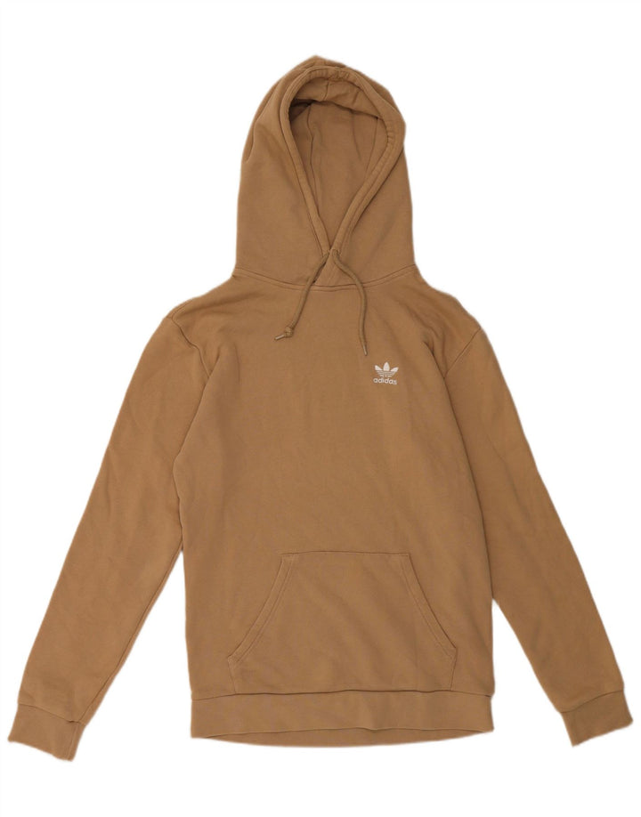 Adidas Mens Hoodie Jumper Small Brown Cotton