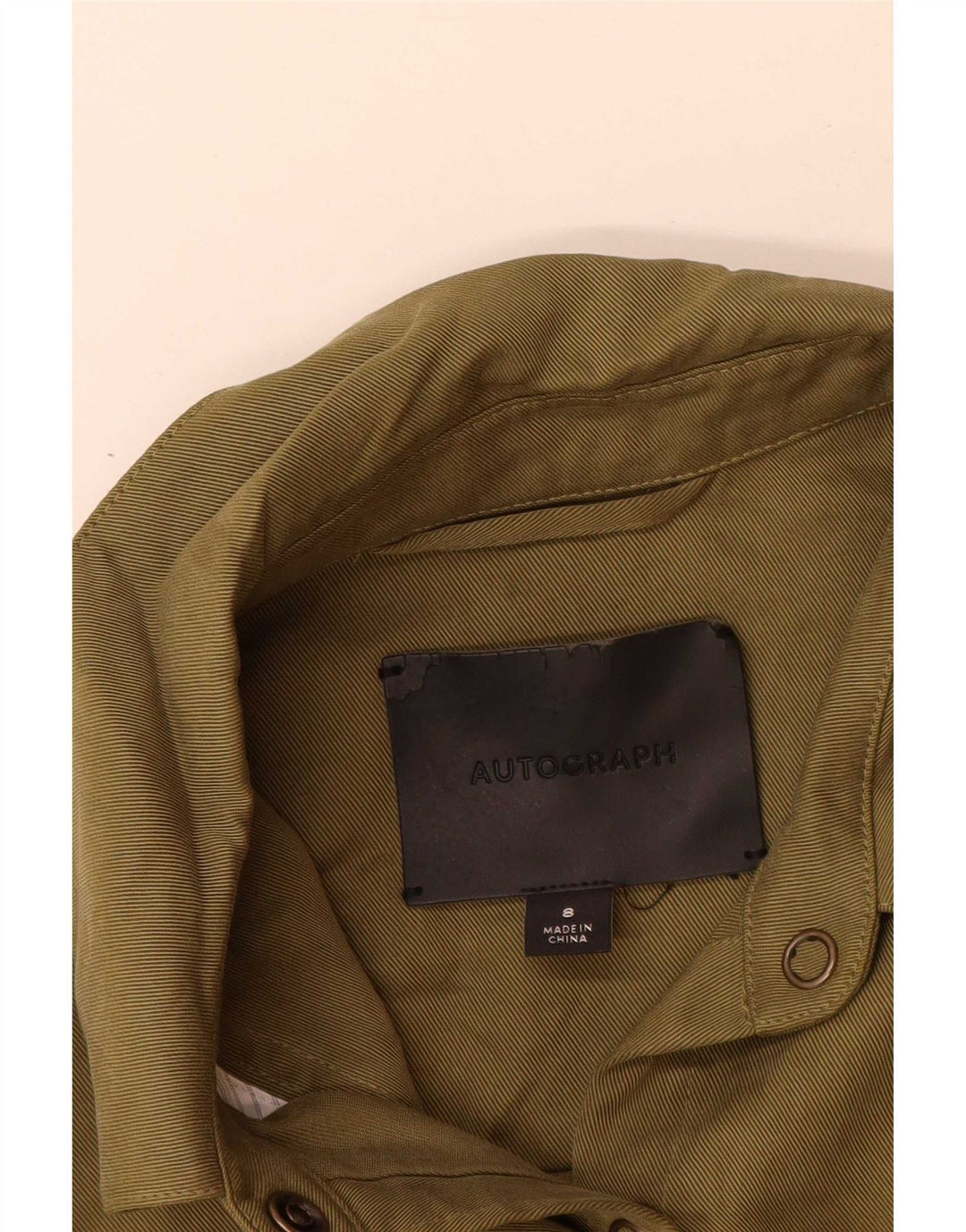 Marks & Spencer Womens Autograph Shirt UK 8 Small Khaki Tencel