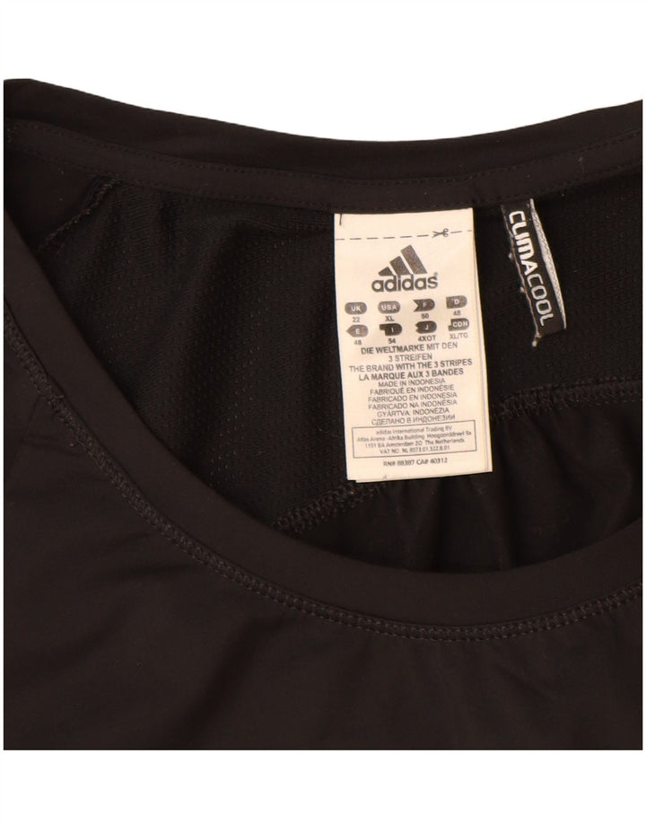 Adidas Womens Climacool T-Shirt Top UK 22 XL Black Polyester