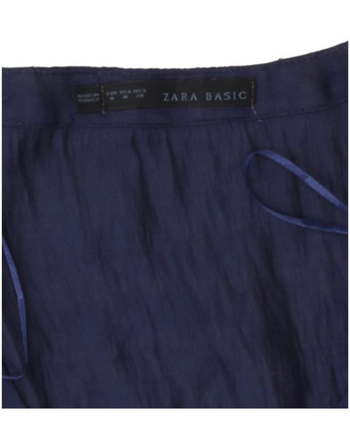 Top in camicetta da donna Zara UK 12 blu navy medio
