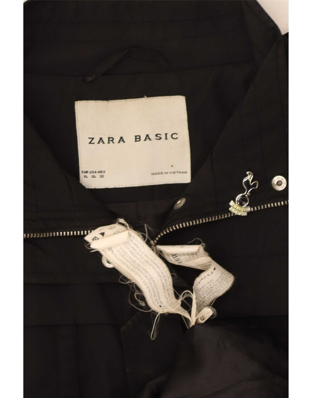 Zara Womens Military Jacket UK 18 XL Black Cotton