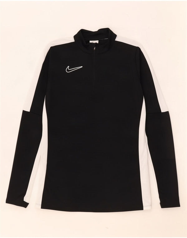 Nike Mens Dri Fit Zip Neck Pullover Tracksuit Top XS Black Colourblock