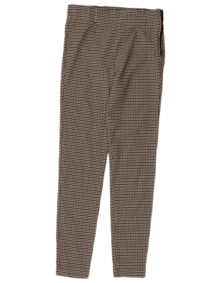 Zara Womens Skinny Casual Trousers Medium W30 L30 Multicoloured Gingham