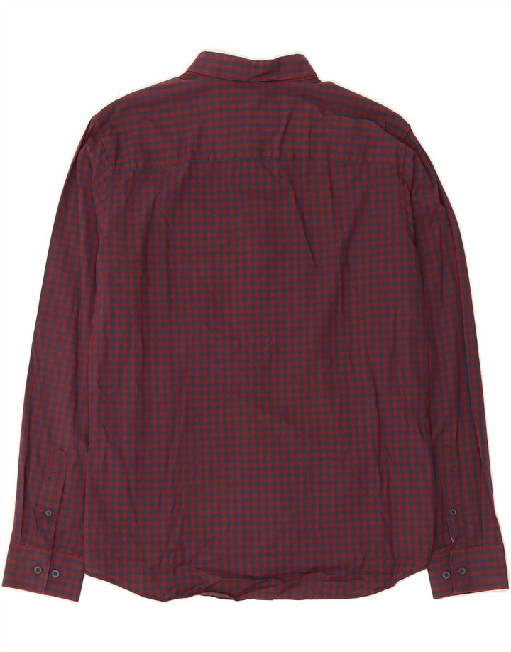 JACK & JONES Mens Slim Fit Shirt Large Red Gingham Cotton Vintage Jack & Jones and Second-Hand Jack & Jones from Messina Hembry 
