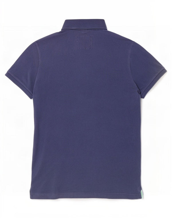 Abercrombie & Fitch Mens Muscle Polo Shirt Large Navy Blue Cotton