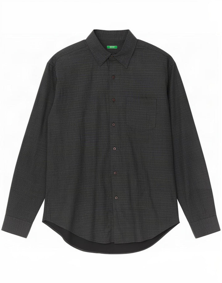 Camicia da uomo Benetton XL a quadretti blu navy