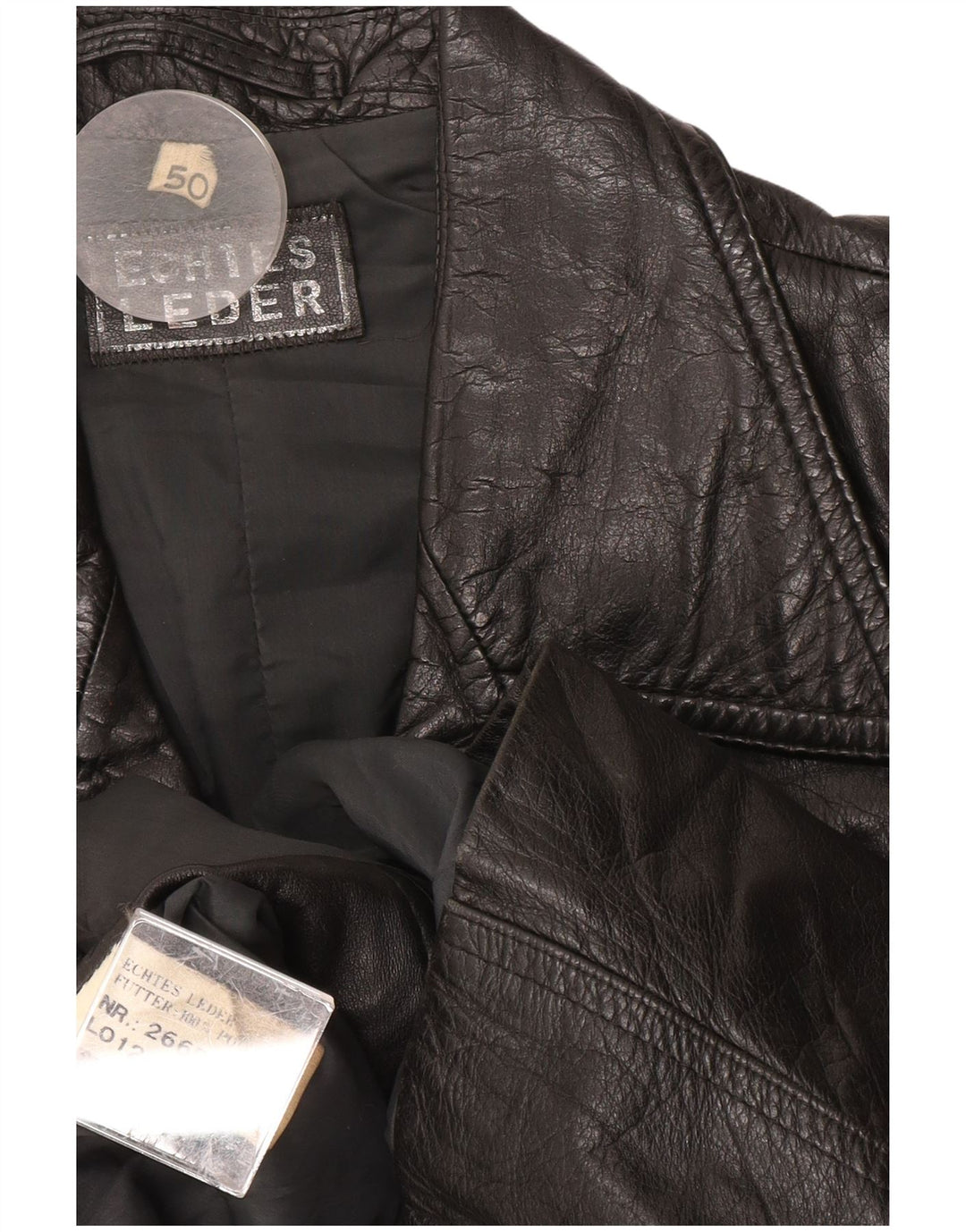 Vintage Mens Leather Jacket EU 50 Large Black Leather