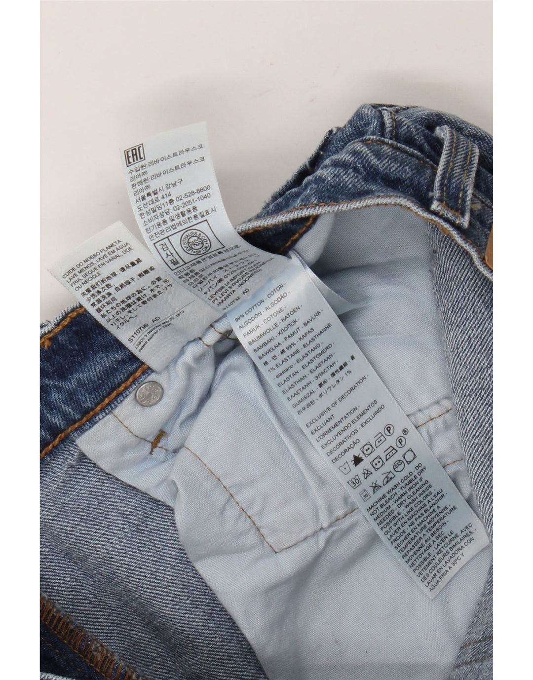 Levi's Mens 501 Straight Jeans W29 L32 Blue Cotton