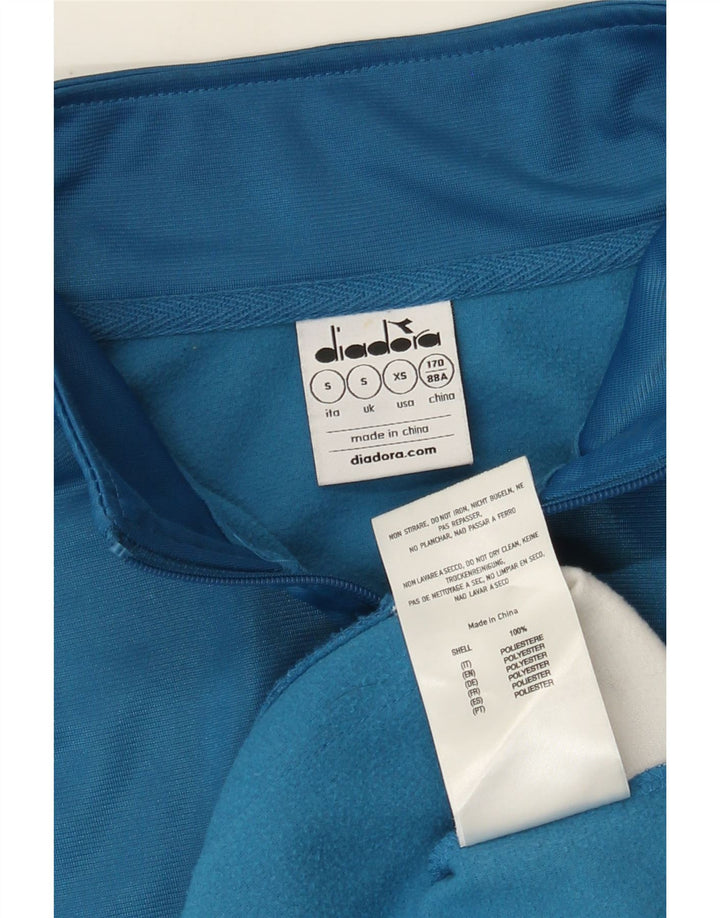 Diadora Mens Tracksuit Top Jacket Small Blue Colourblock Polyester