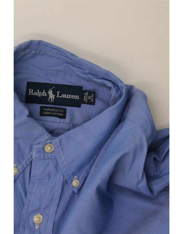 Ralph Lauren Mens Shirt Size 16 Large Blue Cotton
