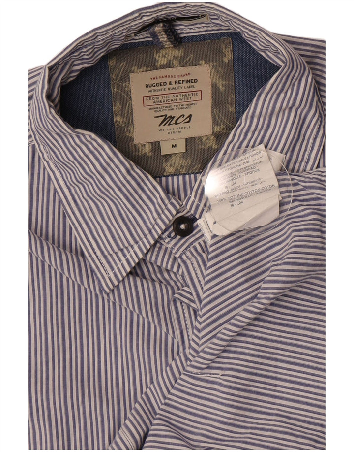 Marlboro Classics Mens Short Sleeve Shirt Medium Blue Striped