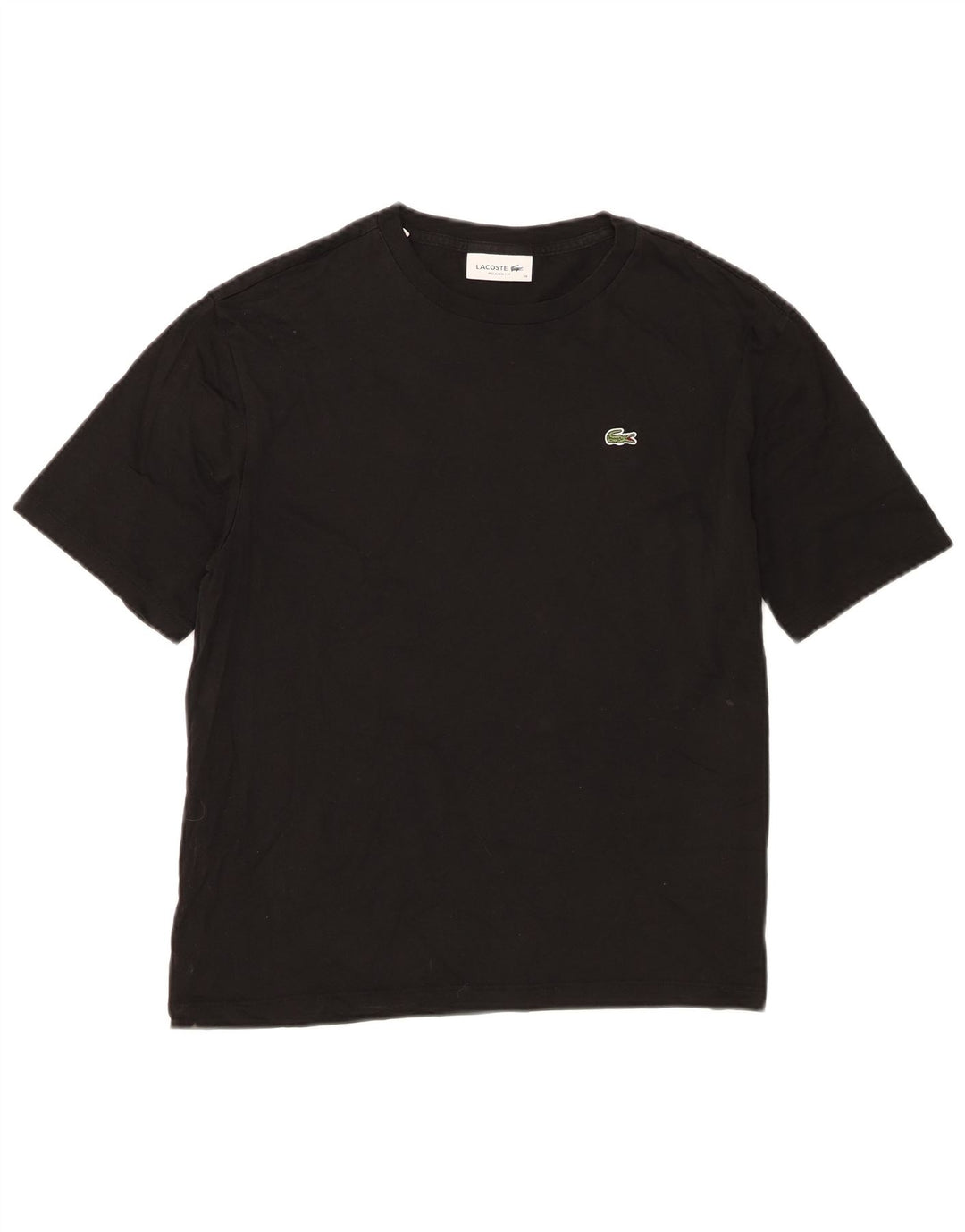 Lacoste Womens Relaxed Fit T-Shirt Top Size 38 Medium Black Cotton