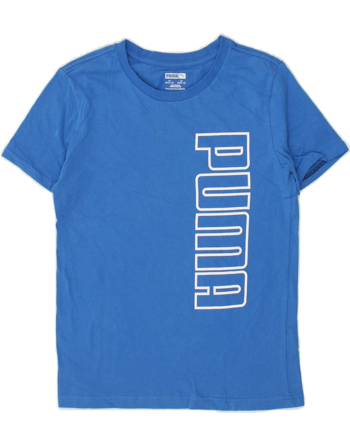 PUMA Boys Graphic T-Shirt Top 10-11 Years Medium  Blue Cotton Vintage Puma and Second-Hand Puma from Messina Hembry 