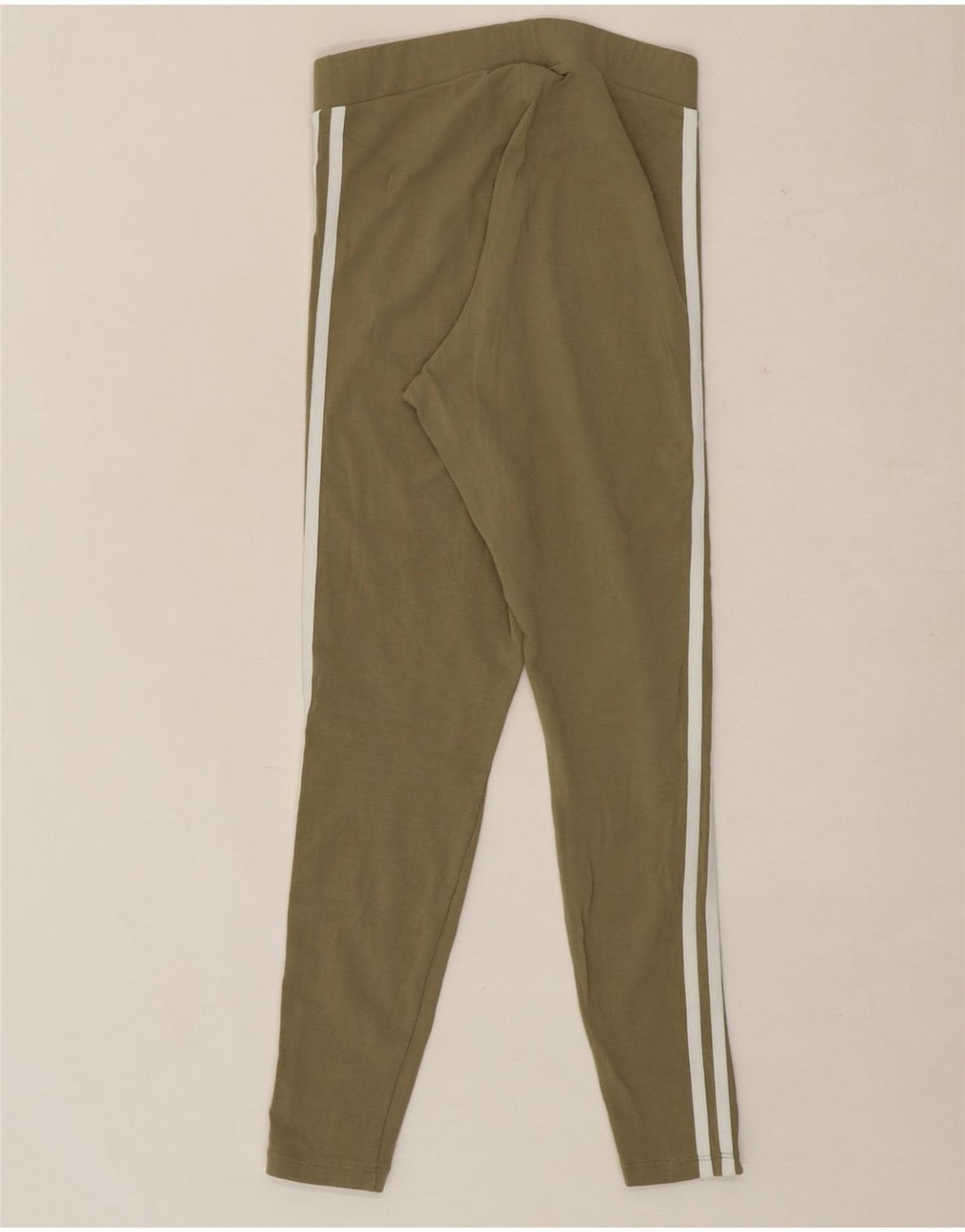 ADIDAS Womens Leggings UK 10 Small Khaki Cotton Vintage Adidas and Second-Hand Adidas from Messina Hembry 