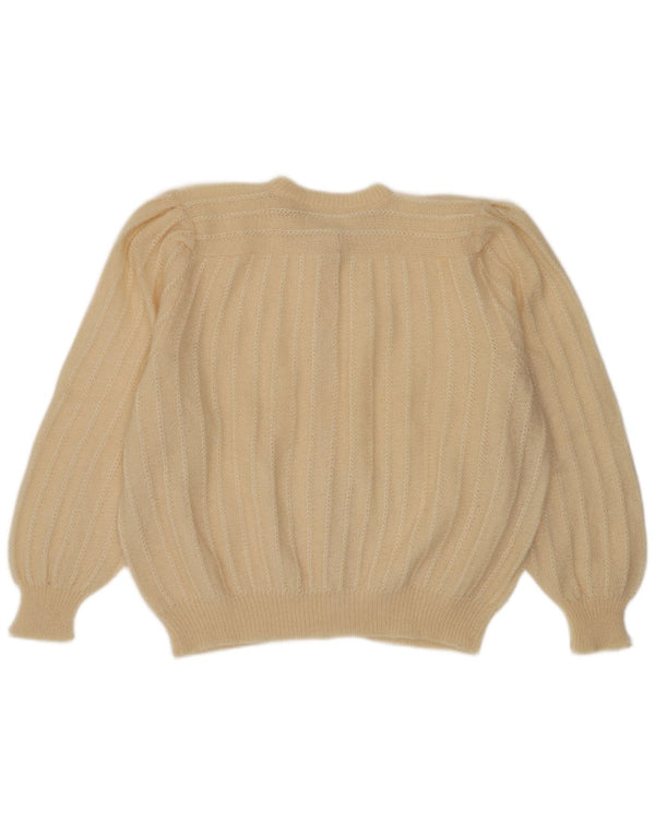 Pull Cardigan Femme Vintage UK 18 XL Beige