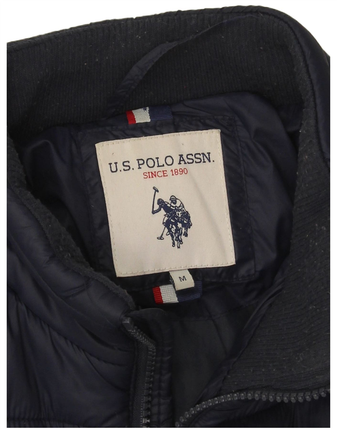 U.S. Polo Assn. Mens Padded Jacket UK 38 Medium Navy Blue Nylon