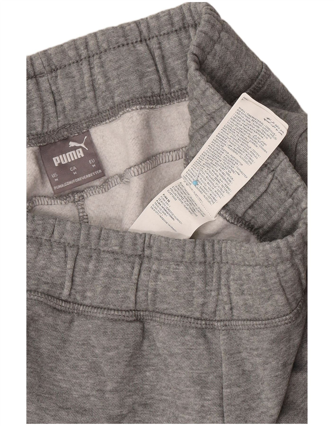 Puma Mens Tracksuit Trousers Joggers Medium Grey Flecked Cotton