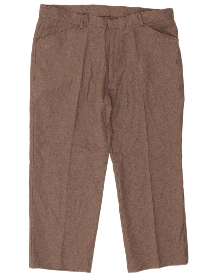 Farah Calça masculina reta cortada W40 L26 poliéster marrom
