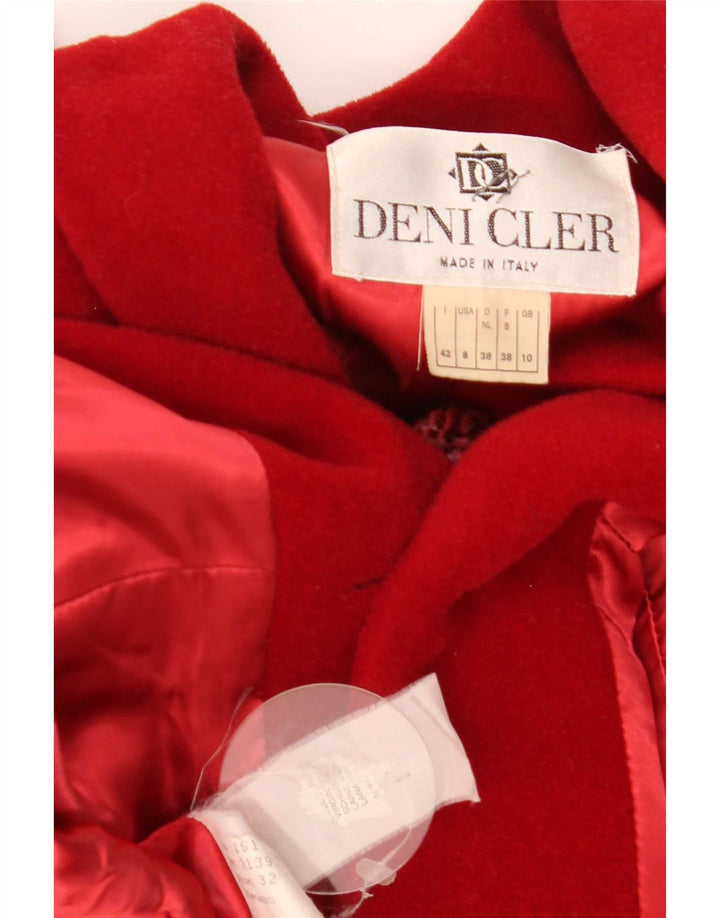 Damski płaszcz oversize Deni-Cler UK 10 Small, czerwona wełna