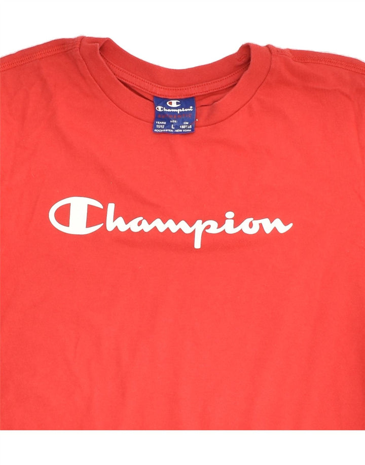 CHAMPION Boys Authentic Graphic T-Shirt Top 11-12 Years Large Red Cotton | Vintage Champion | Thrift | Second-Hand Champion | Used Clothing | Messina Hembry 