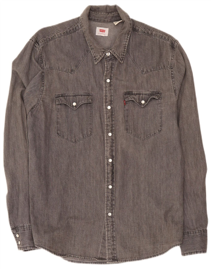 Levi's Chemise en Jean Homme Gris Moyen Coton