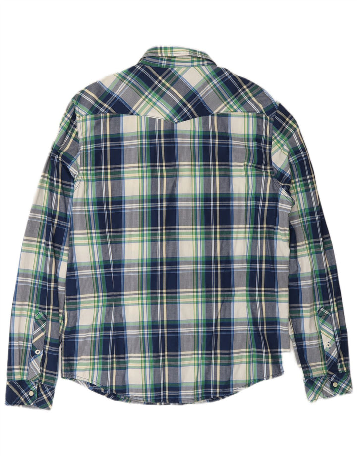 Camicia da uomo Lee grande in cotone a quadri blu navy