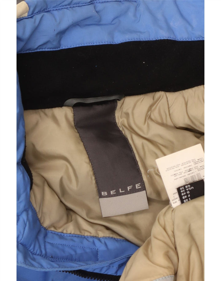 Belfe Mens Hooded Windbreaker Jacket UK 38 Medium Blue Colourblock