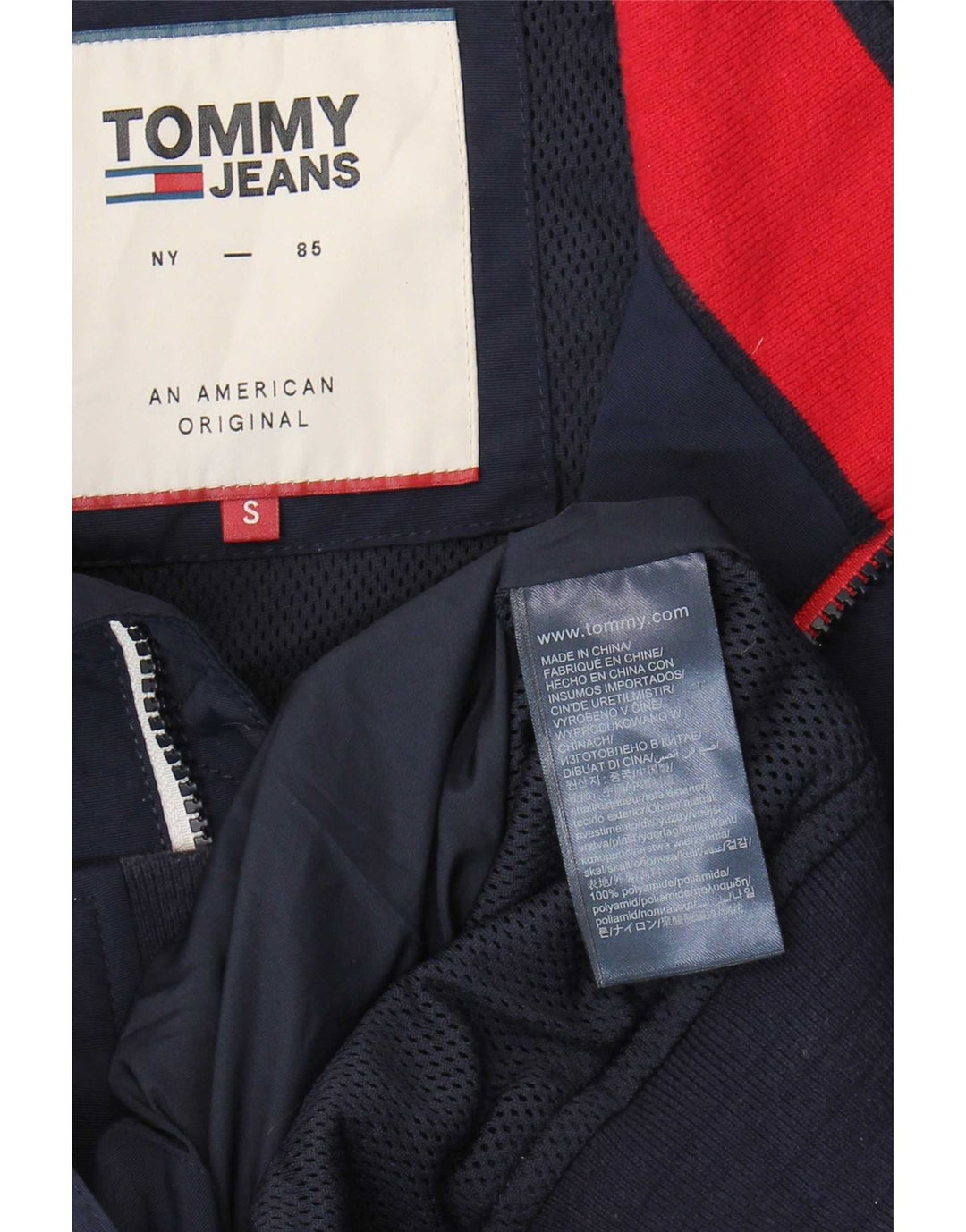 Tommy Hilfiger Chaqueta Bomber para Hombre UK 36 Small Azul Marino Poliamida