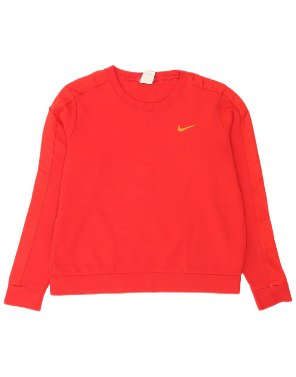 Nike γυναικεία φούτερ με κανονική εφαρμογή Jumper UK 14 Large Red Cotton Sports