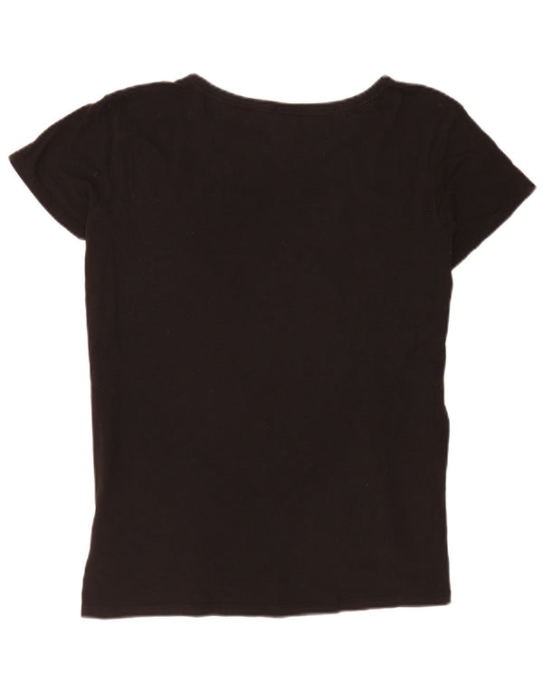 G-Star Womens Regular Graphic T-Shirt Top UK 14 Large Black Cotton