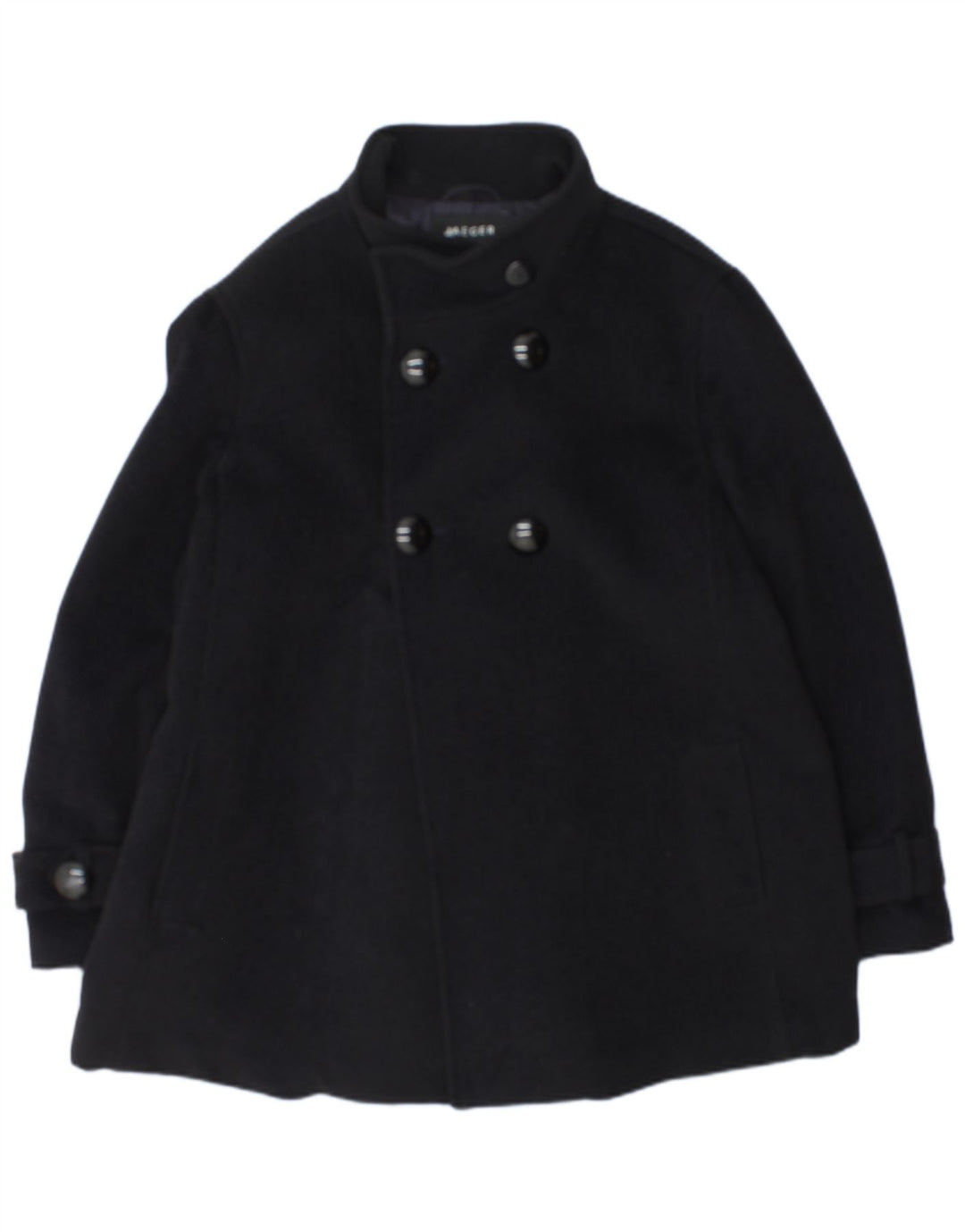 Jaeger Womens Pea Coat UK 18 XL  Navy Blue Angora