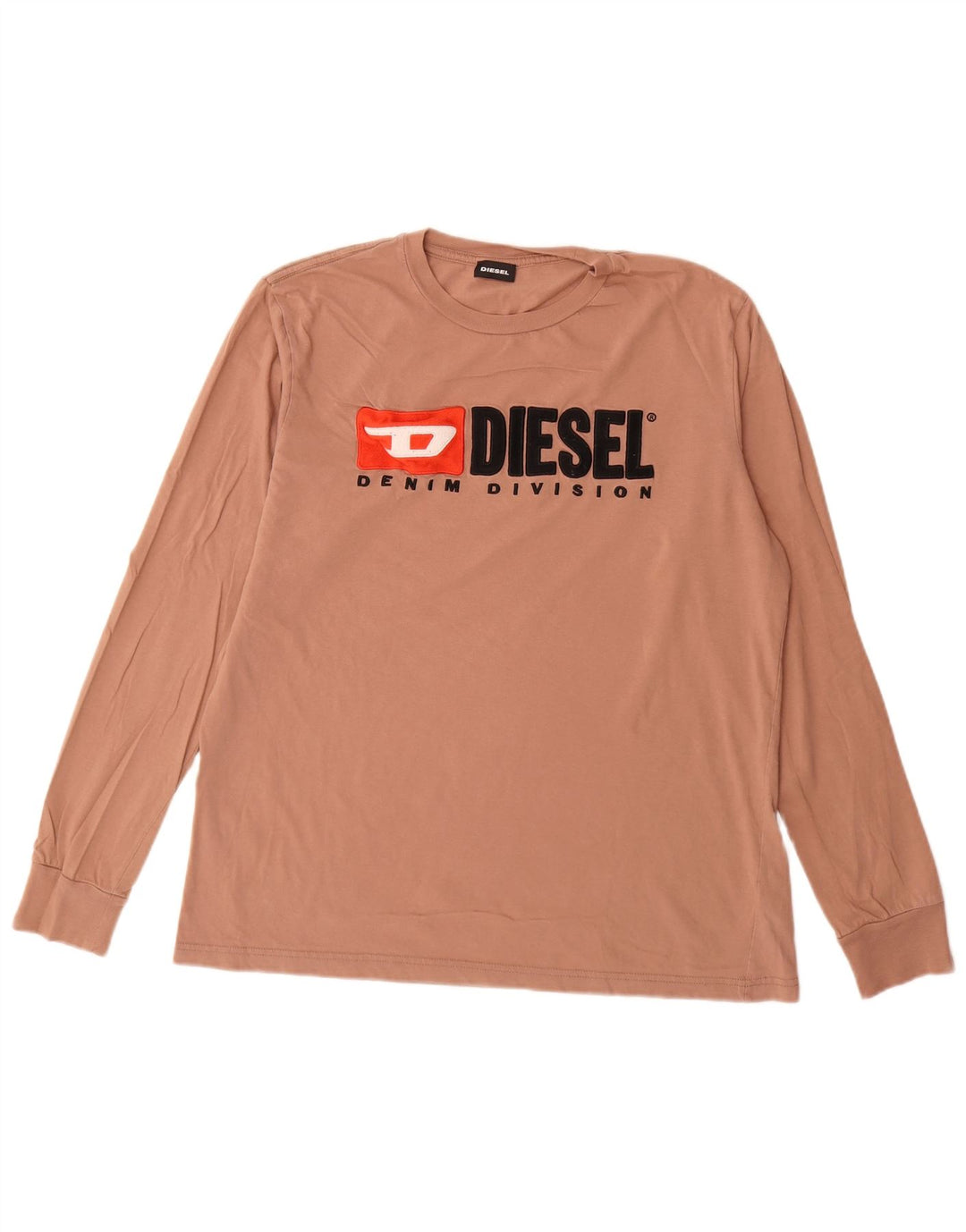 Diesel Herre Grafisk Top Langærmet Stor Brun Bomuld