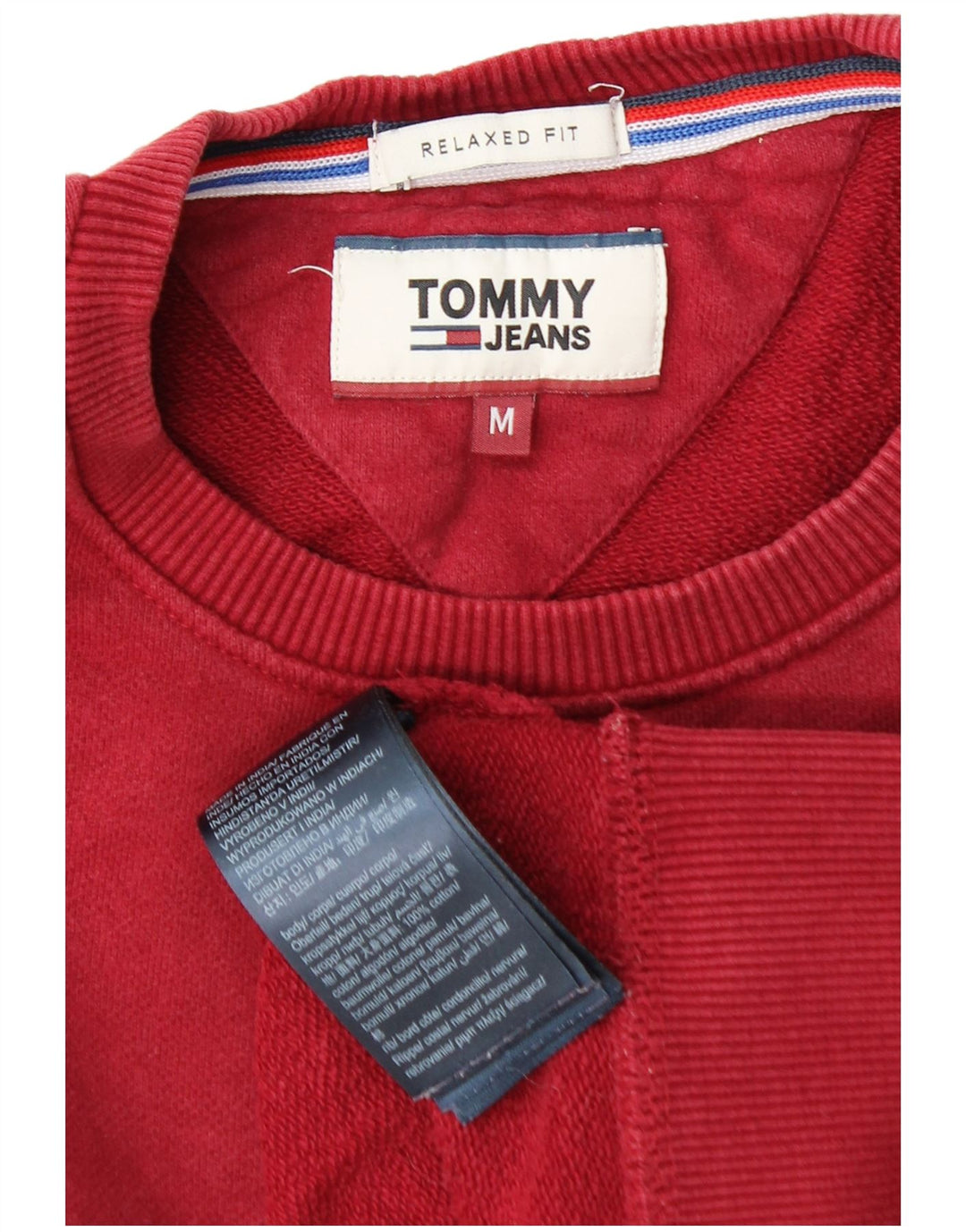 TOMMY HILFIGER Felpa da uomo dalla vestibilità rilassata Maglione rosso medio in cotone
