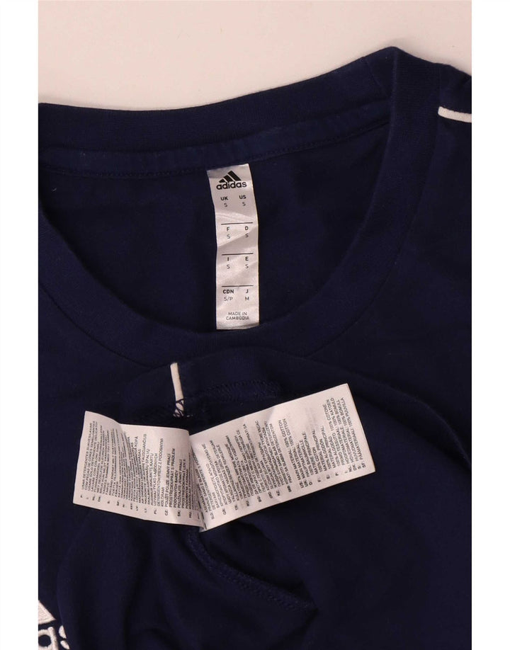 Adidas Mens T-Shirt Top Small Navy Blue Cotton