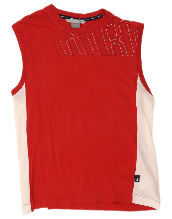 Nike Mens Graphic Débardeur Large Rouge Colorblock Coton