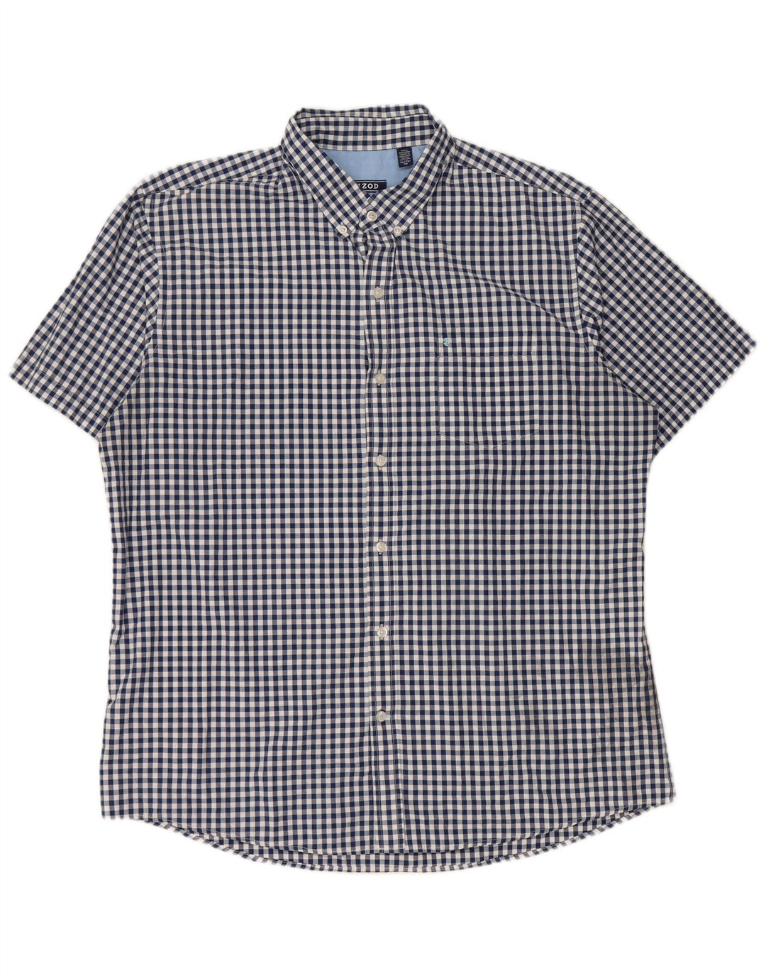 IZOD Kortærmet Herreskjorte XL Blå Gingham Bomuld